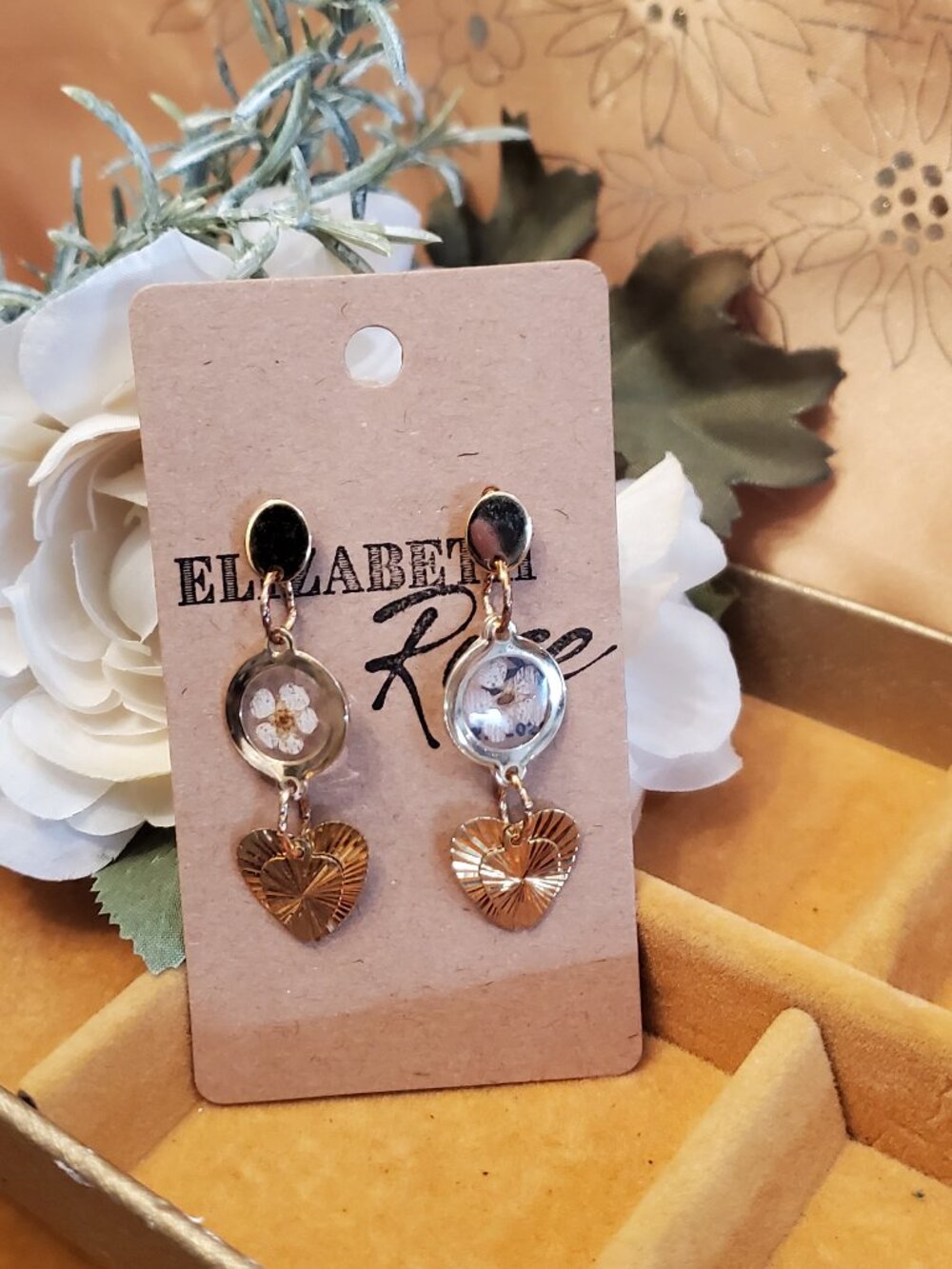 Pressed flower earrings